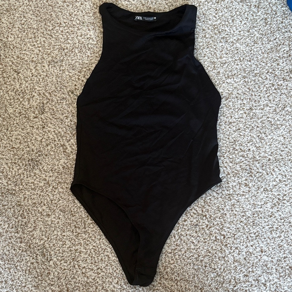 Zara Women's Black Sleeveless Bodysuit